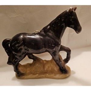 Black Stallion Unlit Candle Horse Vintage Handmade Gatlinburg
